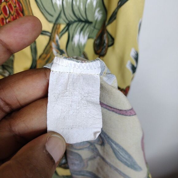 Hilo Hattie Hawaiian Floral Short Sleeve Maxi Dress Size XL Yellow Multicolor - Picture 8 of 9